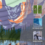 Outdoor Camping Blanket with Sherpa Lining, Extra Warm Thick Camp Blankets and Puffy Ultralight Soft Poncho DWR Camping Quilt for Cold Weather, Adventure, Sleeping, Backpacking 78"x 56"