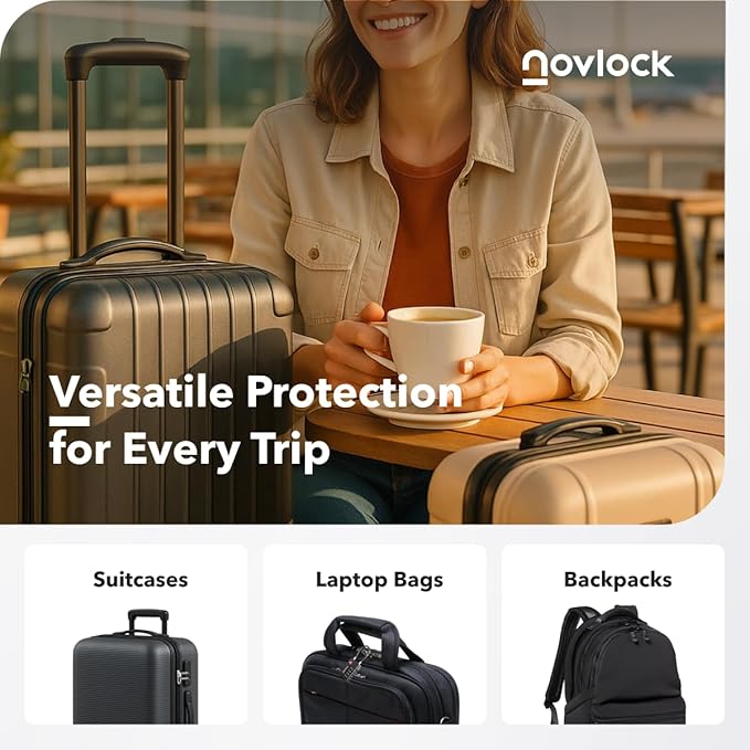 Luggage Locks TSA Approved with Inspection Indicator and Resettable 4-Digit, Easy-to-Read Combination, TSA Locks for Luggage, Suitcases, Backpacks & Travel Bags, Black, 10-Pack