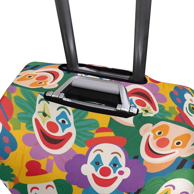 Colorful Cartoon Cute Clown Elastic Large Luggage Cover Washable Elastic Suitcase Covers Luggage Protector Fit 18-32 Inch Luggage, Colorful Cartoon Cute Clown, XL 29-32 in, casual