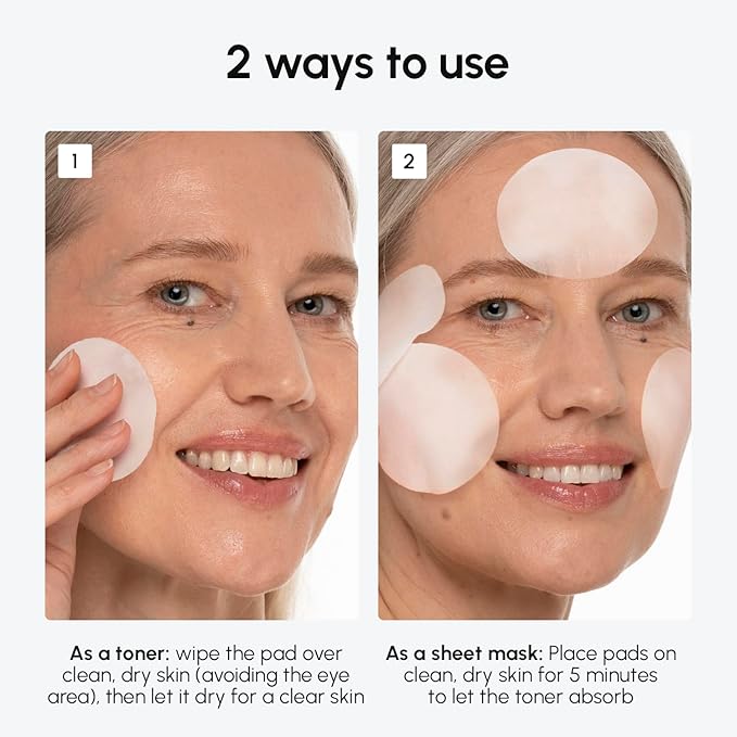 MAREE Collagen Acne Clearing Polishes - Toner Pads with Retinol - Minimizing Wrinkle Zero Pore Pads - Hydrating Toning Collagen Pad with Retinol & Centella Device - Anti Aging Brightening Wipes