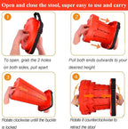 Fishboy Upgraded Square Collapsible Stool, 400lbs Max Weight, Lightweight But Sturdy, Portable Retractable Folding Telescoping Foldable Camping Stool for Adults Outdoor Fishing Hiking Travel BBQ