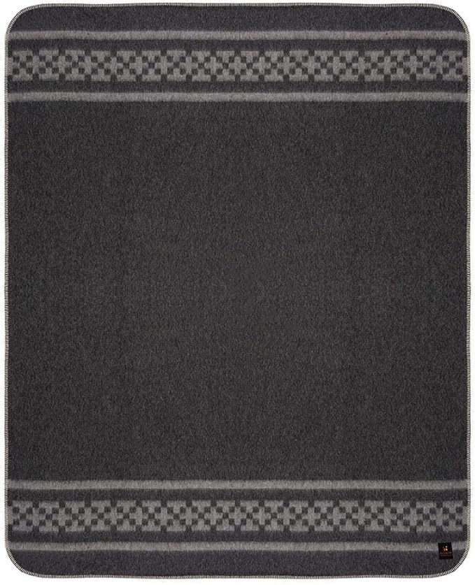 Inca Wall - Thick Alpaca Wool Blanket Heavyweight Camping Outdoors Indoors Soft Peru Twin Size New Ethnic Design (Dark Gray/Soft Gray, Twin Size)