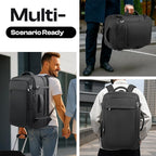 Carry on Backpack for 1-10 Days Trips, Extra Large 40L-50L Travel Backpack TSA Approved, Expandable Laptop Bagpack, Water Resistant Bag Compatible with 17.3 inch Laptops, Black