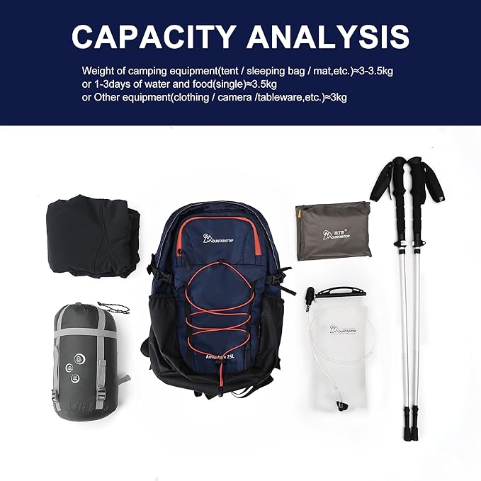 MOUNTAINTOP Hiking Backpack,25/30L Camping Backpack, Men Women Hiking Daypack Lightweight Travel Backpack for Climbing