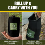 Camping Hammock,Camping Essentials,Lightweight Portable Double & Single Hammock with Tree Straps, Camping Gear for Outside Hiking Camping Beach Backpack Travel, Black & Grey, Large