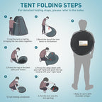 Portable Camping Shower, Pop Up Shower Privacy Tent Kit with LED Lights, 4500mAh Rechargeable Shower Pump, Filtered Shower Head & 7.4 Gallons Foldable Bucket, Outdoor Shower for Hiking Beach, Travel