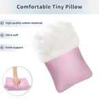 Pro Goleem Small Pillow 11’’x6’’x2.5’’ for Camping and Traveling with Name Tag Mini Tiny Pillow for Toddler Sleeping and Chair Car Air Nap Neck Lumbar Knee Rest Pillows, Pink
