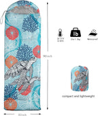 HOSIMA Cartoon Axolotl Sleeping Bags for Kids 10-12,Blue Cartoon Kids Sleeping Bags for Girls Boys,Compact Sleeping Bag for Camping Essentials and Hiking.