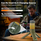 Telescopic Camping Light - 10500mAh Rechargeable Camping Lantern with Storage Bag, Dimmable Magnetic Tent Lamp, Waterproof Camping Lights Outdoor Emergency Lights for Home Power Outage, Hiking -Green