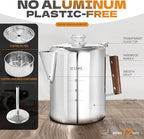 Percolator Coffee Pot Stainless Steel Camping Coffee Pot-NO Aluminum or Plastic Coffee Percolator Stovetop (12 cup)