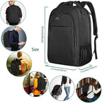 MATEIN Business Laptop Backpack, 15.6 Inch Travel Laptop Bag Rucksack, Water-Resistant Bag Daypack for Work College Computer Men Women Backpack, Black