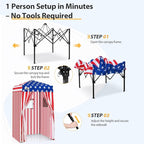 EAGLE PEAK Flex Ultra Compact 4x4 Pop-up Canopy, Sun Shelter, Changing Room, Portable Privacy Canopy Cabana for Pool, Fashion Photoshoots, or Camping, American Flag