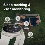 SUUNTO Run Running GPS Sports Watch with Silicone Strap, 1.32" AMOLED Touchscreen w/Crown Button, Wrist Heart-Rate & Sleep Health Tracking, Frost Gray