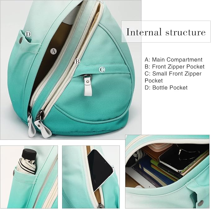 KL928 Canvas Sling Bag - Small Crossbody Backpack Shoulder Casual Daypack Rucksack for Men Women(Large Version)