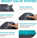 ATEPA Inflatable Camping Pillow, Ultralight Waterproof Travel Pillow with Ergonomic Support & Leak-Proof Air Valve, Compact Portable Pillow for Hiking Backpacking Tent Airplane Beach, Blue