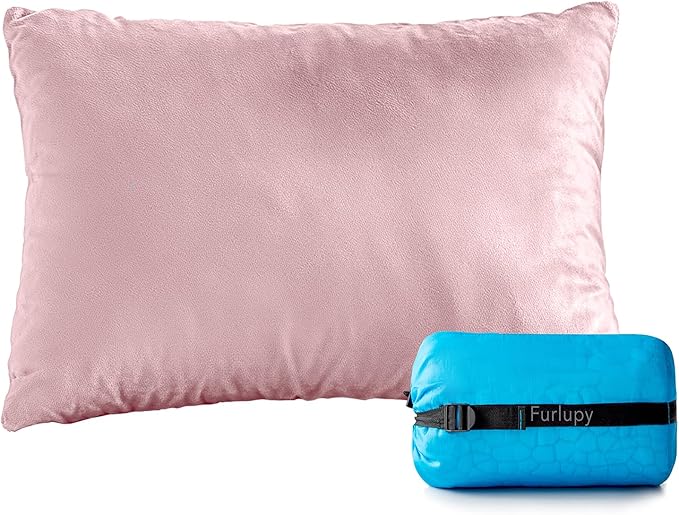 Small Shredded Gel Memory Foam Pillow，Adjustable for Contoured Support -Portable Ideal for Backpacking, Camping, Travel, Car, Airplane,Office Nap