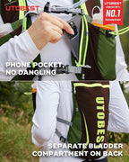 UTOBEST Running Vest, 5L Hydration Vest Lightweight, Breathable and Sweatproof Running Backpack, Adjustable Running Hydration Vest for Trail Running Marathon Race Jogging Cycling