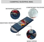 Sleeping Bags for Adults Youth Kids,3D Printing Camping Sleeping Bag for Girls Boys Lightweight Waterproof Cold/Warm Weather Sleeping Bag for 3 Seasons