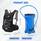 Hydration Backpack 20L Lightweight Breathable Water Backpack with 2L Water Bladder, Adjustable Chest Straps Running Hydration Vest for Cycling, Hiking, Climbing
