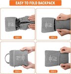 SKYSPER 10L Hiking Backpack, Foldable & Packable Lightweight Daypack for Travel, Collapsible Small Compact Hiking Backpack for Women & Men, Gray