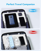 charmast Portable Charger with Built-in Cables and Plug, 10000mAh USB C Power Bank Fast Charging, External Battery Pack Slim, Travel Essentials Compatible with iPhones, Samsung Galaxy, iPad