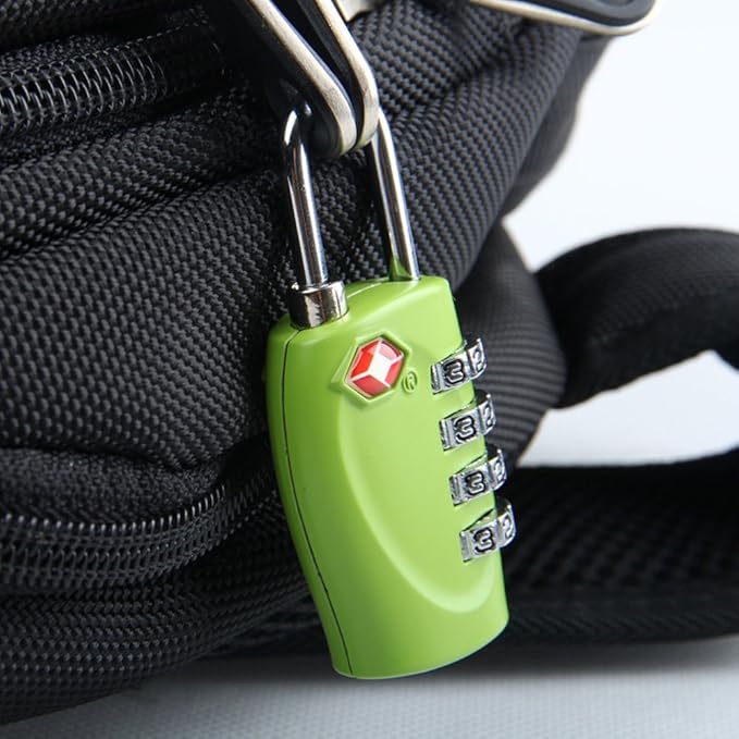 4 Dial Digit TSA Approved Travel Luggage Locks Combination for Suitcases (Green-4pack)