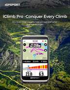 iGPSPORT BiNavi Bike Computer, Touch Screen Map Navigation Music Control Climb Tips Group Riding, Wireless GPS Cycling Computer