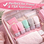 2 oz Silicone Travel Bottles, Leakproof Squeeze Bottle Mini Travel Size Container for Toiletries Lotion Shampoo and Conditioner Liquid Salad Dressing to go Condiment, TSA Approved, 4 Pack