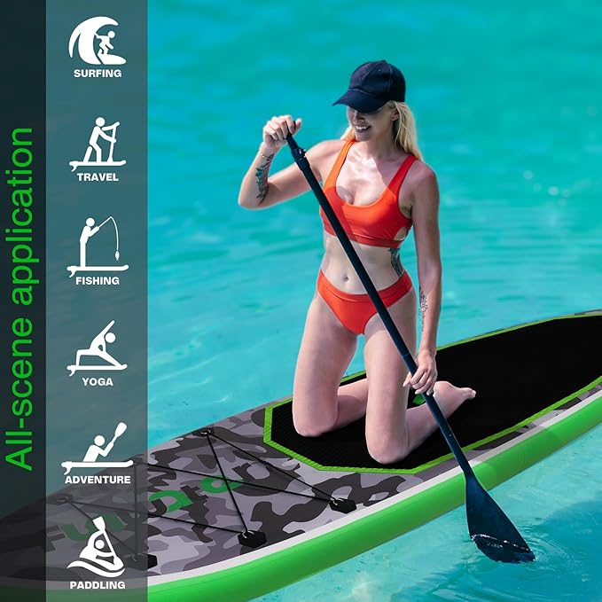 FunWater Inflatable Stand Up Paddle Board with Premium SUP Paddleboard Accessories, Anti-Slip EVA Deck, 11'/10'6'' Paddle Boards for Adults & Youth of All Skill Levels