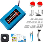 Mini Survival Fishing Kit Small Emergency Fishing TackleBox Pocket Outdoor Fishing Set Travel Party Fishing shoebox Surf Survivalist Fishing Accessories Pack Fishing Gear Gifts for Starter Men
