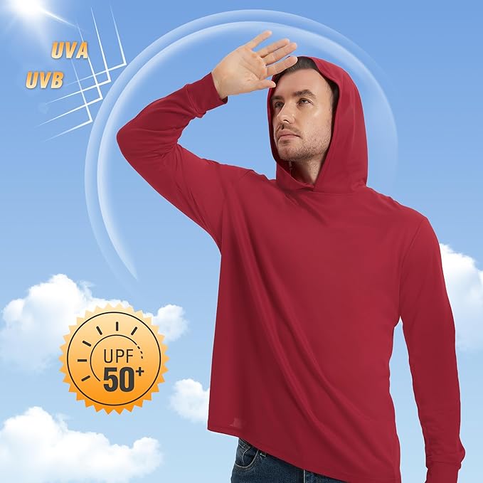 ProtectX High Visibility Sun Protection Lightweight Long Sleeve Hoodie, UPF 50+ Quick-Dry, SPF UV Shirt, Active Wear