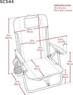 Life is Good 2-Pack 4-Position Aluminum Backpack Beach Chairs, Portable Folding Camp Chairs with Carrying Straps for Camping, Beach, Tailgating, Multi Color