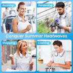 Portable Neck Fan, 8000mAh 18Hrs Long-Lasting, Hands Free 360° Cooling, 3-Speed LED Display, Adjustable to Wear, Quiet Rechargeable Personal Fans for Office/Travel/Outdoor Gift for Women Men