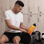 Trebo 32oz Water Bottle Insulated with Lid and Straw,Double Wall Vacuum Stainless Steel Metal Tumbler Sports Flask with Paracord Handle, Keep Hot 24 Hours & Cold 48 Hours Water Cup with 3 Lids, Orange