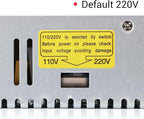 DROK 60V Power Supply, AC 110V 220V to DC 0-60V 0-8A 480W Buck Converter, Amp Adjustable Adapter Regulated 12V 24V 36V 48V 60Volt Switching Voltage LED Transformer Charger for Computer CCTV Lab