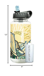 Epic Water Filters Nalgene OG Water Bottle with Filter, USA Made, BPA Free, Removes 99.99% Tap Water Contaminants, Forever Chemicals, Honnold Foundation Art, 32 oz