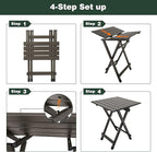 SUNNYFEEL Folding Camping Table - Lightweight Aluminum Portable Picnic Table, 18.5L x 18.5W x 24.5H Inch for Cooking, Beach, Hiking, Travel, Fishing, BBQ, Indoor Outdoor Small Foldable Camp Tables