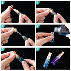 Zhehao 50 Pcs Mini Spray Bottles 3 ml Clear Glass Perfume Bottles Refillable Fine Mist Perfume Atomizer Portable Empty Sample Containers for Cleaning, Essential Oils, Travel (Gold Cap)