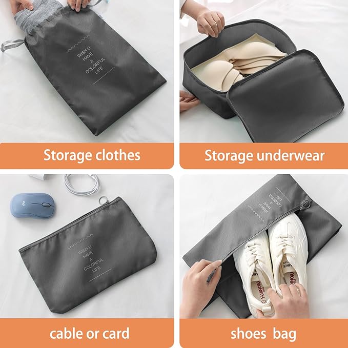 8 Set Packing Cubes for Suitcase, Packing Cubes for Carry on Suitcases, Luggage Organizer for Travel Essentials, Large Mesh Luggage Bag for Suitcases