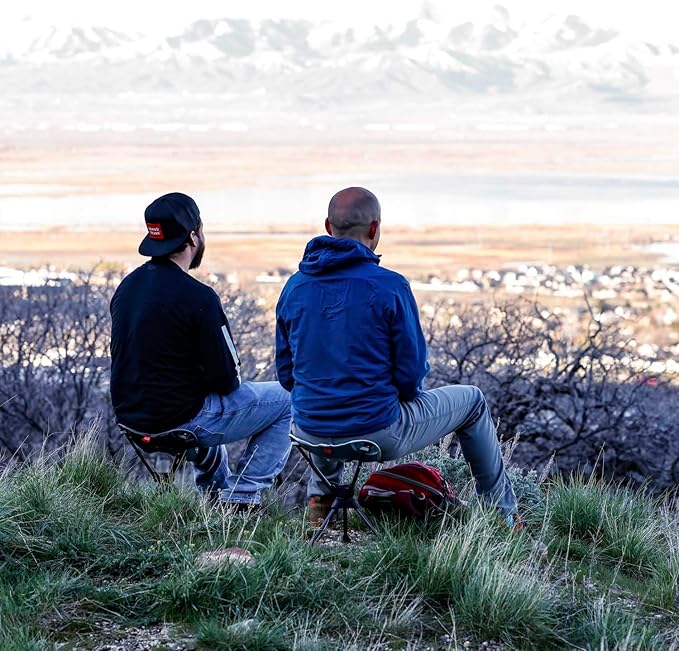 GRAND TRUNK Compass 360 UC Swivel Stool - Ultra-Compact 260lb Capacity Portable Seat for Camping, Travel & Outdoors (Sea Black)