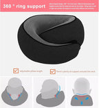 Cloud Sleep Travel Pillow｜360° Adjustable Neck Pillow for Airplane & Office｜NASA Memory Foam｜Free Eye Mask & Earplugs (Black)