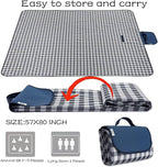 Extra Large Picnic Blanket Beach Blankets, Outdoor Foldable Waterproof Sand Mat for Beach Camping Hiking Travel Family Concerts Grass Park Music Festival Lawn Mats (Dark Blue, 80x60inch)