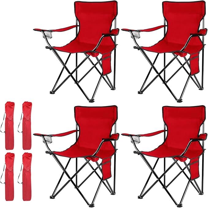 Damei century 4PCS Folding Camping Chairs-Lightweight, Installation-Free, Portable Chair for Beach, Lawn, Outdoor Sports