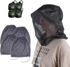 4pack Mosquito Head Net Mesh, Bug Net for Head, Hats with Netting for Men Women,Insect Shield Face Mask Cover for Camping, Hiking, Fishing, Gardening