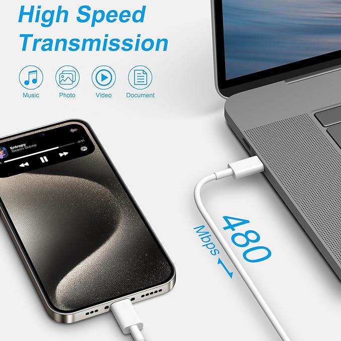 iPhone 17 16 15 Charger Fast Charging 10FT - 20W USB C Charger Block with 10FT Type C to C Cable Compatible with iPhone 17/17 Pro/17 Pro Max/Air/16/16e/15, iPad Pro, iPad Air (White)