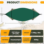 Chihee Ultra-Light Travel Camping Hammock Pop-up Net Hammock 660lbs Load Capacity,Breathable,Quick-Drying Parachute Nylon 2 Premium Carabiners,2 Tree Slings Included for Outdoor Backpacking Hiking