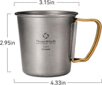 Titanium Mug, 250ml Camping Coffee Mug Water Cup with Foldable Handle Outdoor Cup for Backpacking Hiking Cooking