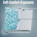 alkamto Cooling Shredded Memory Foam Pillow – Adjustable Gel for Personalized Support – Double-Sided Ice Silk & Soft Rayon – Lightweight, Compressible (White) (King)