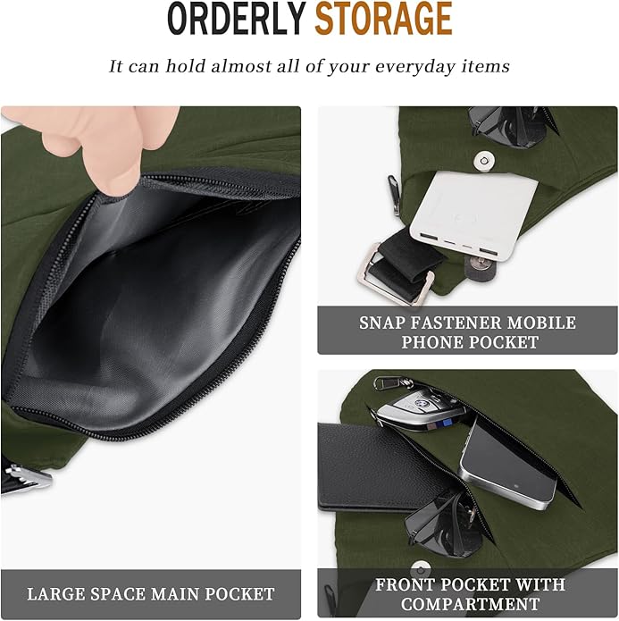 Anti Theft Crossbody Travel Bag for Women Men,Multi-pocket Crossbody Bag,Slim Sling Bag with Adjustable Strap