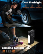 BLAVOR Solar Power Bank with Hand Crank and 4 Cables, 20000mAh Wireless Portable Charger with USB C & Camping Light, 20W Fast Charging Battery Pack for iPhone, iPad, Samsung, All Mobile Phones